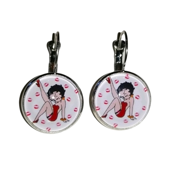 Handcrafted Betty Boop Earrings - Picture 1 of 3